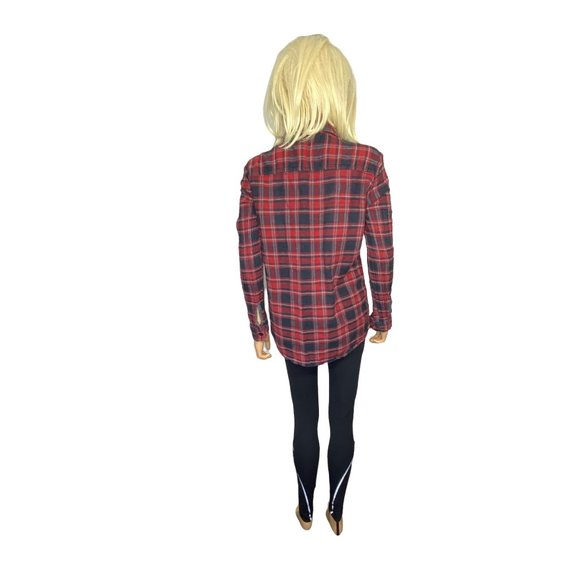 Vans Women's Plaid Flannel Long Sleeve Shirt Red Gray Black Size M - Picture 15 of 16